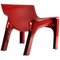 Red Original Lounge Chair Vicario attributed to Vico Magistretti for Artemide, 1970s, Image 1