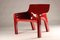 Red Original Lounge Chair Vicario attributed to Vico Magistretti for Artemide, 1970s 4