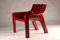 Red Original Lounge Chair Vicario attributed to Vico Magistretti for Artemide, 1970s 3