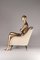 Mid-Century Modern Italian Lounge Chair Sophia in Ivory Velvet, 2019, Image 4