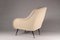Mid-Century Modern Italian Lounge Chair Sophia in Ivory Velvet, 2019 5