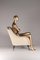 Mid-Century Modern Italian Lounge Chair Sophia in Ivory Velvet, 2019 6