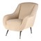 Mid-Century Modern Italian Lounge Chair Sophia in Ivory Velvet, 2019 1