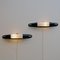 Black Metal and Opaline Glass Wall Lamp, Sweden, 1950s, Set of 2, Image 3