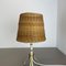 Original Rattan and Brass Table Light by United Workshops Munich, Germany, 1950s 4