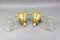 Art Deco French Gilt Bronze and Clear Glass Ceiling Lights, 1920s, Set of 2 14