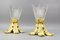 Art Deco French Gilt Bronze and Clear Glass Ceiling Lights, 1920s, Set of 2 10