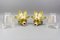 Art Deco French Gilt Bronze and Clear Glass Ceiling Lights, 1920s, Set of 2 15
