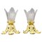 Art Deco French Gilt Bronze and Clear Glass Ceiling Lights, 1920s, Set of 2, Image 1