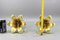 Art Deco French Gilt Bronze and Clear Glass Ceiling Lights, 1920s, Set of 2 19