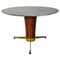 Mid-Century Modern Italian Alpi Marble, Wood and Brass Round Dining Table, 1950s 1