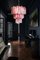 Großer dreistufiger Kronleuchter aus Muranoglas mit rosa Alabaster, 1980er 9