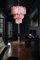 Large Three-Tier Murano Glass Tube Chandelier with Pink Alabaster, 1980s 9