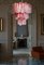 Large Three-Tier Murano Glass Tube Chandelier with Pink Alabaster, 1980s, Image 3