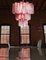 Lampadario a tre livelli in vetro di Murano e alabastro rosa, anni '80, Immagine 5