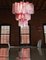 Large Three-Tier Murano Glass Tube Chandelier with Pink Alabaster, 1980s 5