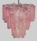 Large Three-Tier Murano Glass Tube Chandelier with Pink Alabaster, 1980s, Image 12