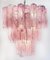 Großer dreistufiger Kronleuchter aus Muranoglas mit rosa Alabaster, 1980er 10