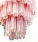 Large Three-Tier Murano Glass Tube Chandelier with Pink Alabaster, 1980s 4