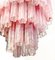 Large Three-Tier Murano Glass Tube Chandelier with Pink Alabaster, 1980s, Image 4