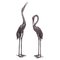 Vintage Bronze Cranes with Brown Patina, Late 20th Century, Set of 2 1