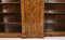 Antique Victorian Burr Walnut & Inlaid Breakfront Open Bookcase, 19th Century, Image 7