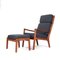 Danish Senator Armchair with Footstool by Ole Wanscher for Cado Mobler, 1960s, Set of 2 1