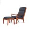 Fauteuil avec Repose-pieds Senator par Ole Wanscher pour Cado Mobler, Danemark, 1960s, Set de 2 1