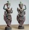 Large 19th Century Polychromed Burmese Nat Temple Dancers, Set of 2 14