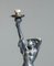 Art Deco French Biba Woman Table Lamp Pewter on Marble Base in the style of Max Le Verrier, 1920s 5