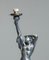 Art Deco French Biba Woman Table Lamp Pewter on Marble Base in the style of Max Le Verrier, 1920s, Image 5