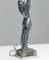 Art Deco French Biba Woman Table Lamp Pewter on Marble Base in the style of Max Le Verrier, 1920s, Image 6