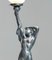 Art Deco French Biba Woman Table Lamp Pewter on Marble Base in the style of Max Le Verrier, 1920s, Image 7
