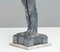 Art Deco French Biba Woman Table Lamp Pewter on Marble Base in the style of Max Le Verrier, 1920s 4