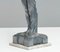 Art Deco French Biba Woman Table Lamp Pewter on Marble Base in the style of Max Le Verrier, 1920s, Image 4