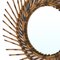 Round Sun Mirror in Wicker, 1960s, Image 9