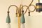 Mid-Century Italian Sanded Glass and Brass Chandelier, 1950s, Image 4