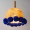 Indigo Blue Rope Crochet Lamp with Pompoms by Com Raiz 6