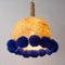 Indigo Blue Rope Crochet Lamp with Pompoms by Com Raiz, Image 6