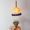 Indigo Blue Rope Crochet Lamp with Pompoms by Com Raiz 4