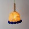 Indigo Blue Rope Crochet Lamp with Pompoms by Com Raiz 2