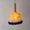 Indigoblaue Rope Crochet Lampe mit Pompons von Com Raiz 2