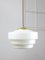 Mid-Century Brass and Opaline Cascade Pendant Lamp 6