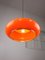 Space Age Orange Brass and Acrylic Glass Pendant Lamp, 1970s 2