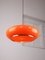 Space Age Orange Brass and Acrylic Glass Pendant Lamp, 1970s 7