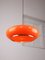 Space Age Orange Brass and Acrylic Glass Pendant Lamp, 1970s, Image 7