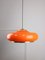 Lámpara colgante era espacial de latón naranja y vidrio acrílico, años 70, Imagen 9