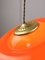 Space Age Orange Brass and Acrylic Glass Pendant Lamp, 1970s, Image 4