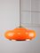 Lámpara colgante era espacial de latón naranja y vidrio acrílico, años 70, Imagen 1