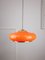 Lámpara colgante era espacial de latón naranja y vidrio acrílico, años 70, Imagen 3